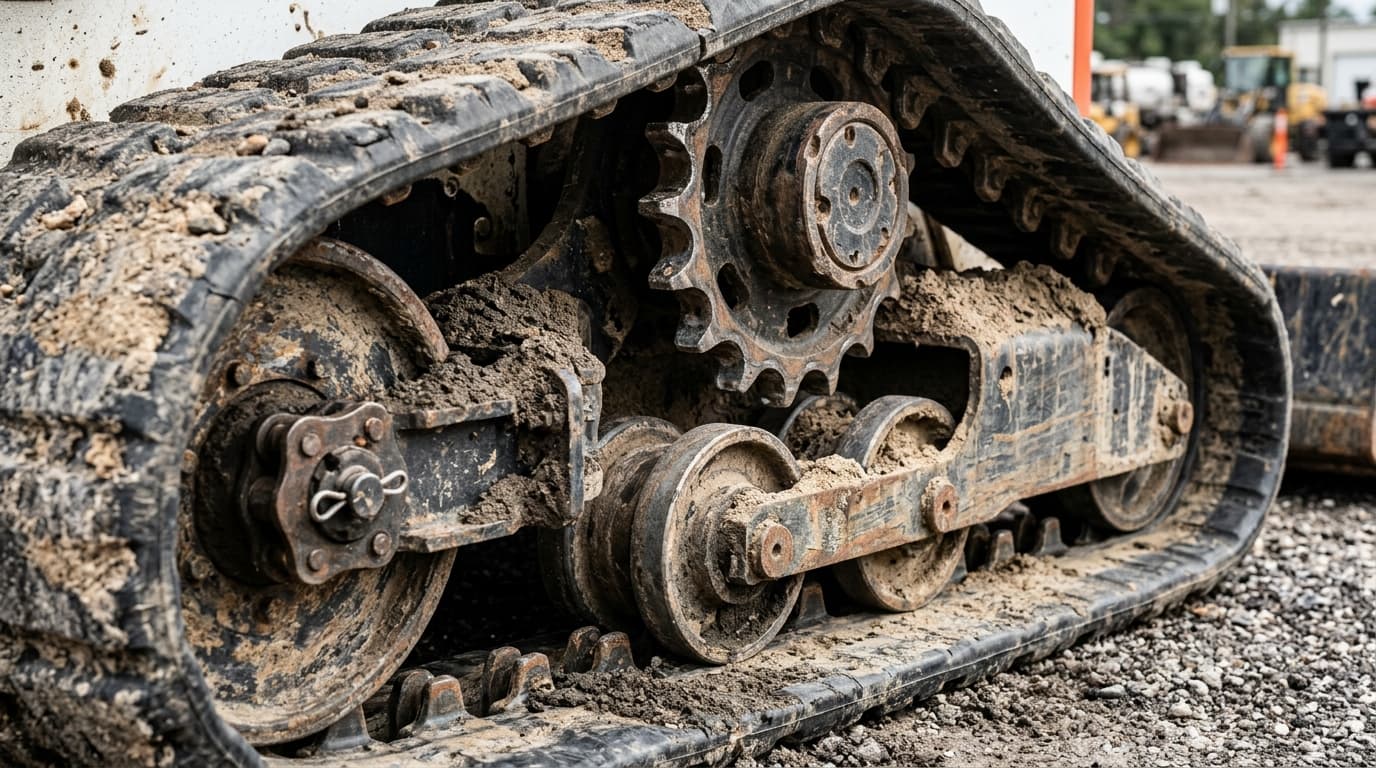 Tracks on construction equipment