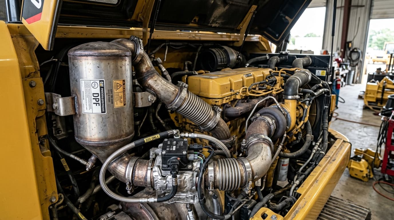 Diesel construction equipment exhaust system