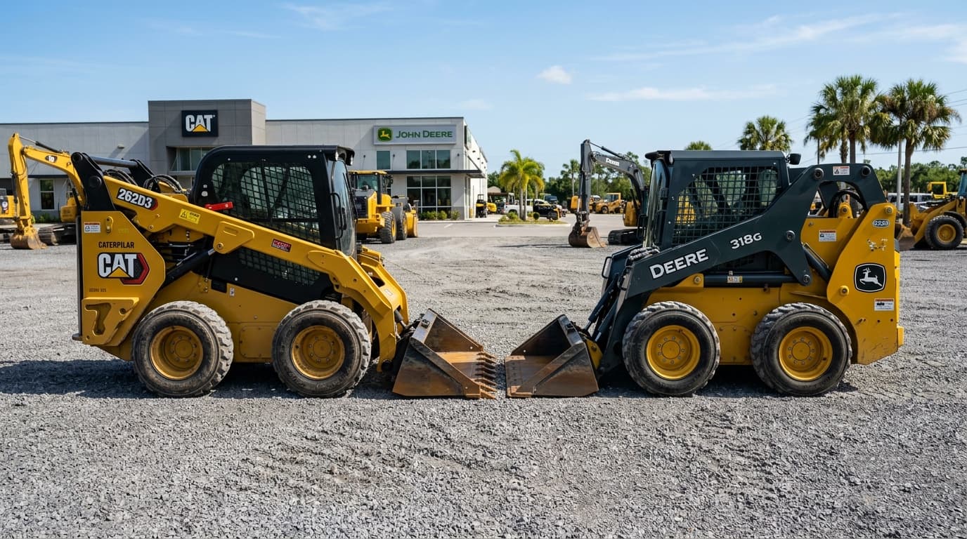 Caterpillar vs John Deere skid steers: a yard-level comparison