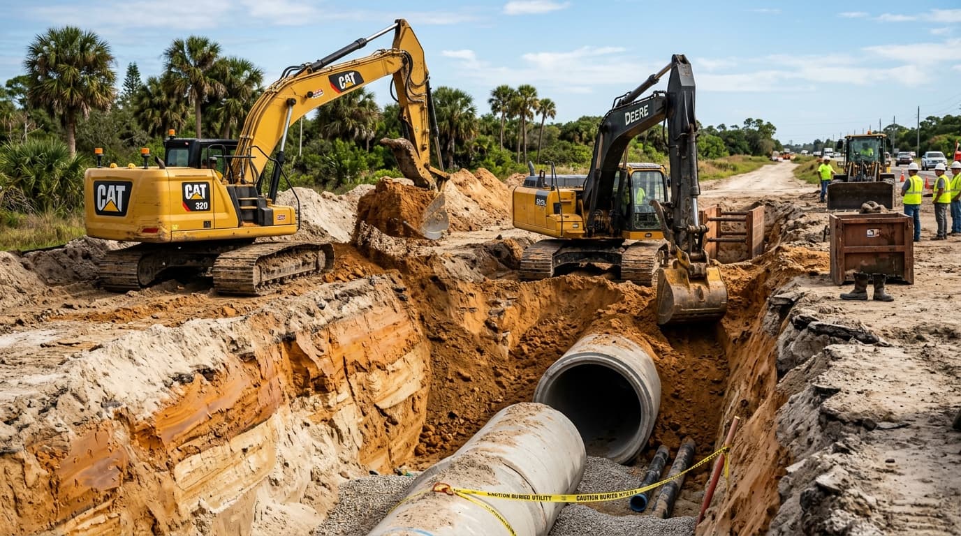 Mid-size excavators: where Cat and Deere diverge under real trench loads