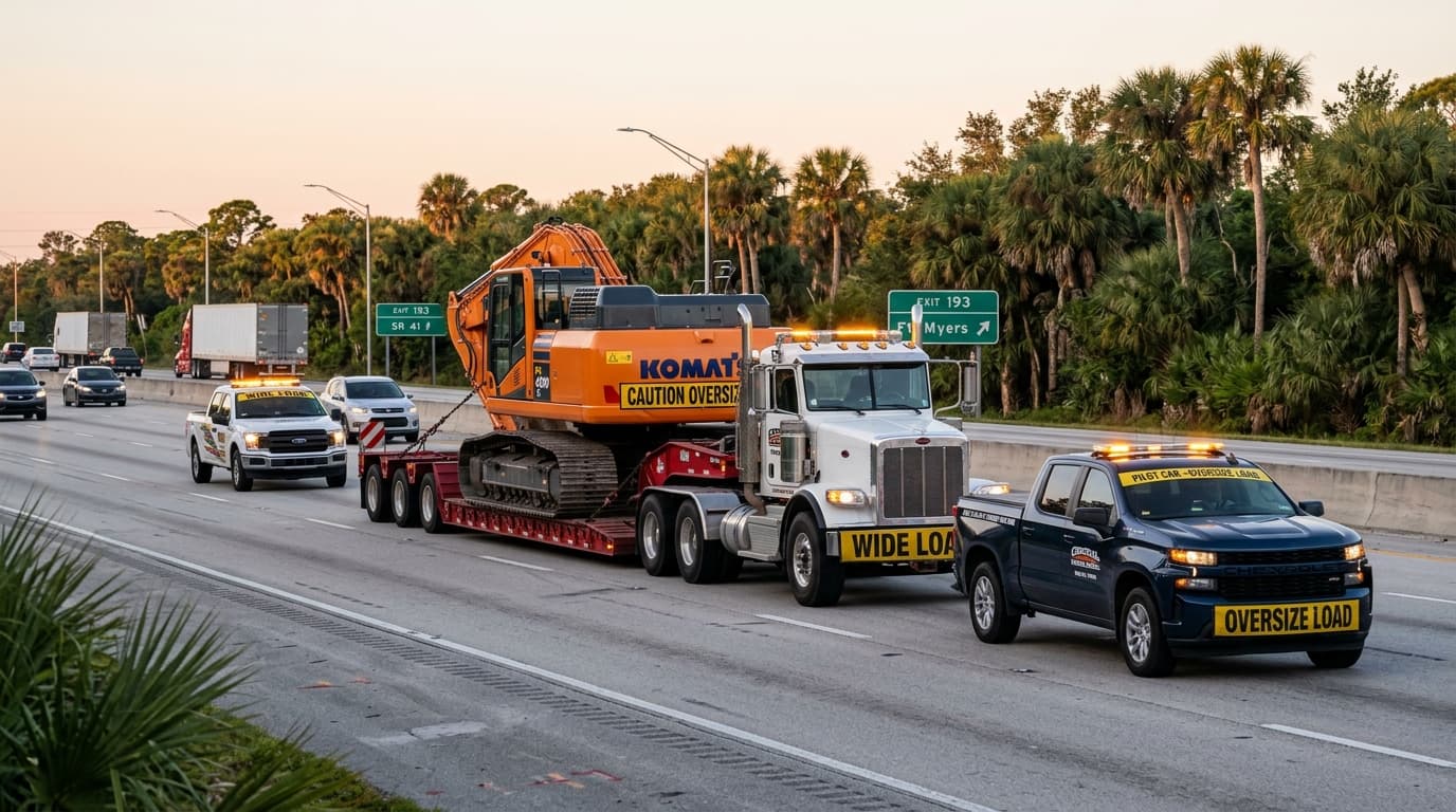 Wide-load moves out of Florida: escorts, schedules, and the questions carriers ask first