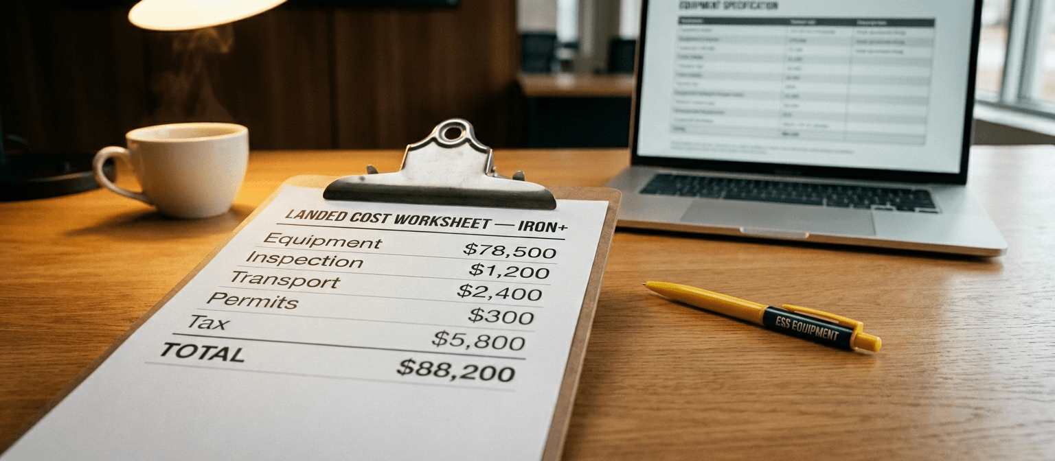 Calculator and paperwork