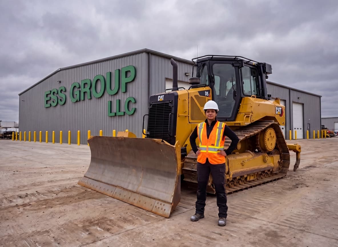 Priya Patel with CAT D6 Bulldozer